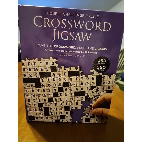 Double Challenge Crossword Jigsaw Puzzle 550pcs 3rd Edition - Farrar-Nichols Pzl - Picture 6 of 8